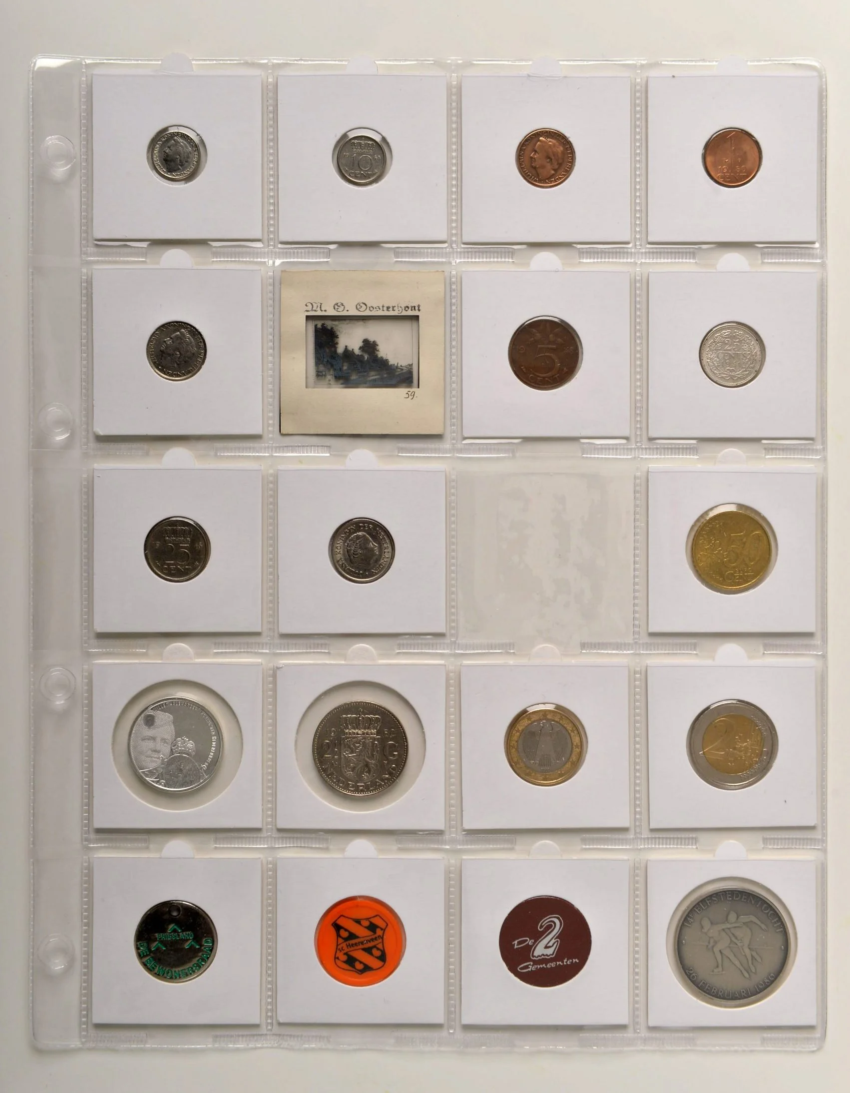 Din A4 set van 10 stuks transparante bladen 20 vakken (vakmaat 53 x 53 mm) voor o.a. munten en flippo's