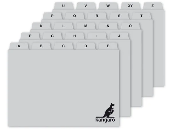 Tabkaartjes kangaro A-Z 148 x 100/110 mm voor o.a. ansichtkaarten