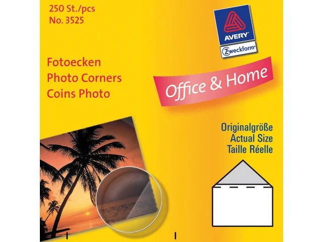 fotohoekjes Zweckform 19x17mm 250 stuks transparant