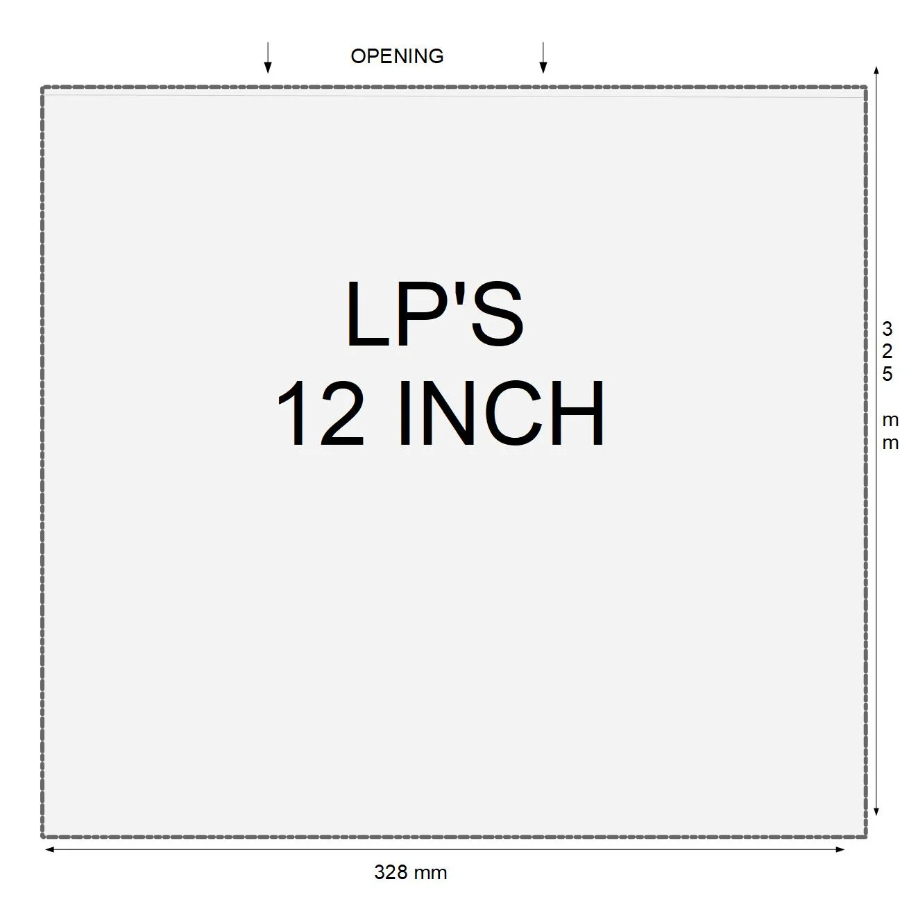 PVC Beschermhoes voor LP's ( 328 x 325 mm) set van 10 stuks - Afbeelding 2