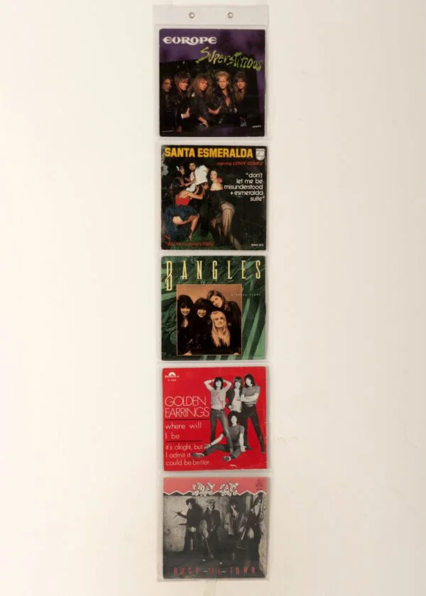Wanddisplay voor 5 singles, Kristalhelder PVC