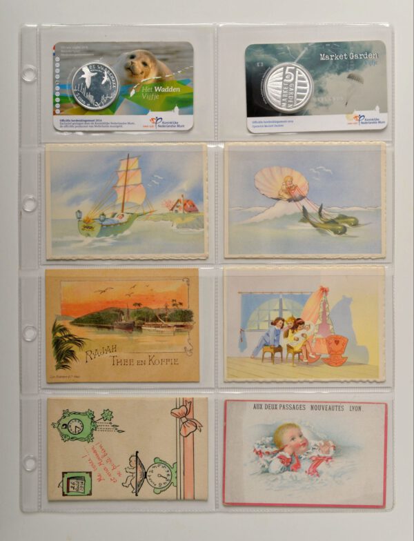 Din A4 set van 10 stuks transparante bladen 8 vakken (vakmaat 67 x 104 mm) voor o.a. coincards en suikerzakjes
