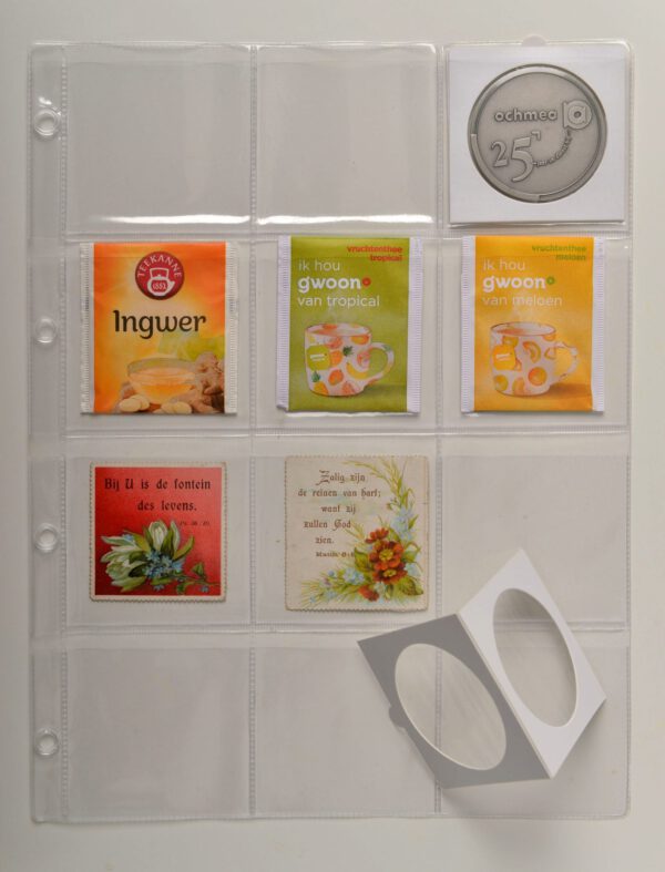 Din A4 set van 10 stuks transparante bladen 12 vakken (vakmaat 69 x 62 mm) voor o.a. munten