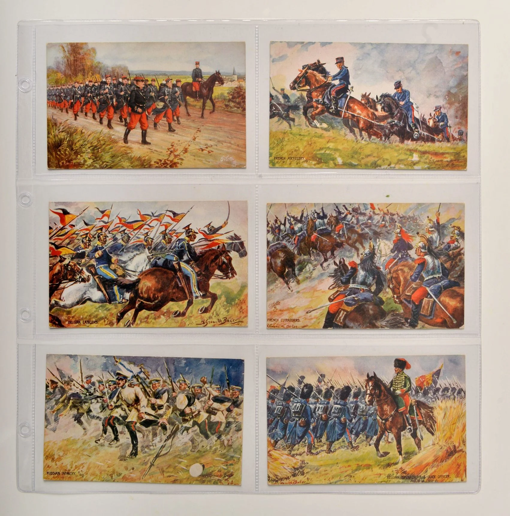 Post set van 10 stuks transparante bladen 6 vakken horizontaal, smalle rand (vakmaat 152 x 100 mm) voor o.a. ansichtkaarten