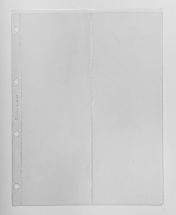 Din A4 set van 10 stuks transparante bladen  2 vakken verticaal (vakmaat 106 x 292 mm) voor o.a. afwijkende ansichtkaarten en etiketten - Afbeelding 2