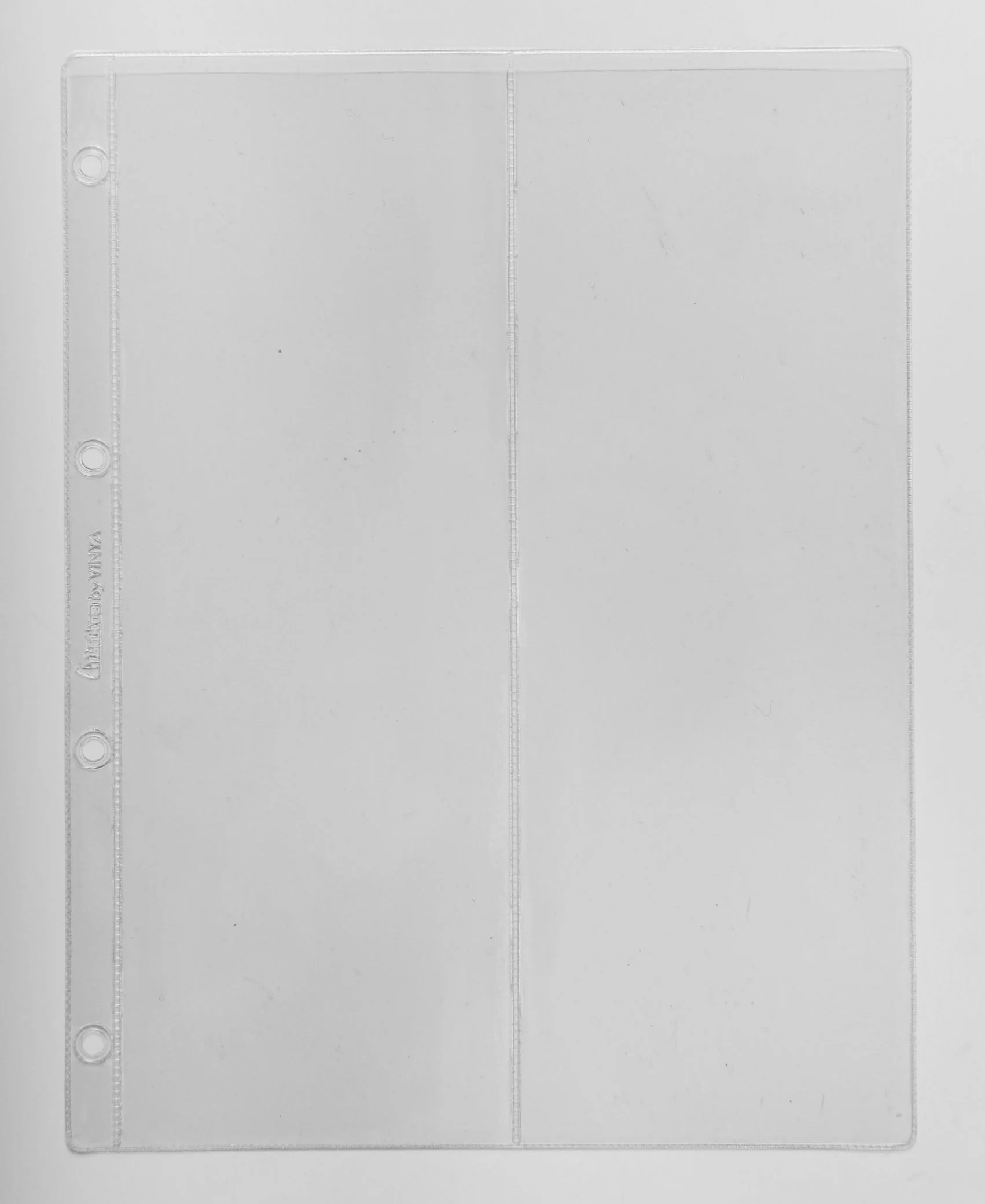 Din A4 set van 10 stuks transparante bladen  2 vakken verticaal (vakmaat 106 x 292 mm) voor o.a. afwijkende ansichtkaarten en etiketten - Afbeelding 2