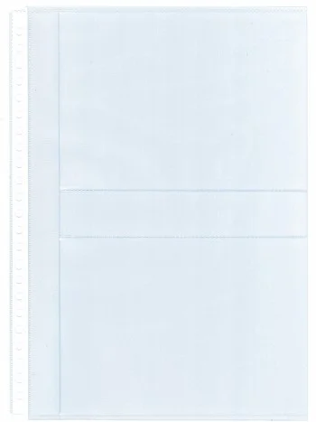 PP blad 2 vakken (13 x 18 cm) transparante bladen  Din large set van 10 stuks, 23 gaats, geschikt voor o.a. foto's en poststukken