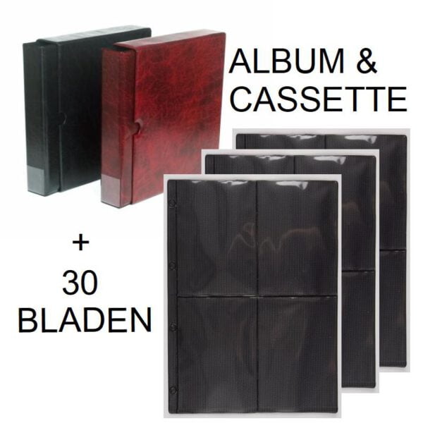 Combi deal! Din A4 album incl. cassette en 30 zwarte (fotex) bladen