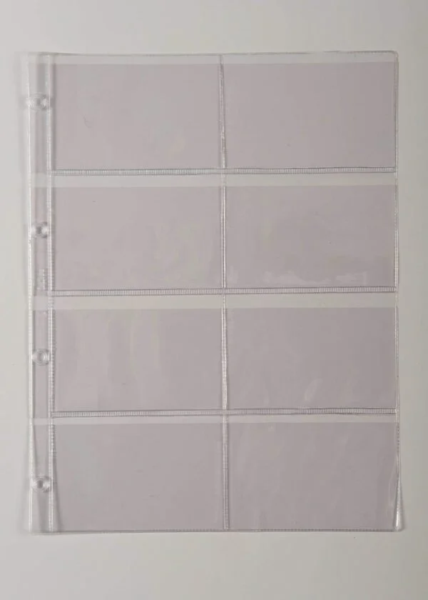 Din A4 set van 10 stuks transparante bladen 8 vakken (vakmaat 67 x 104 mm) voor o.a. coincards en suikerzakjes - Afbeelding 2
