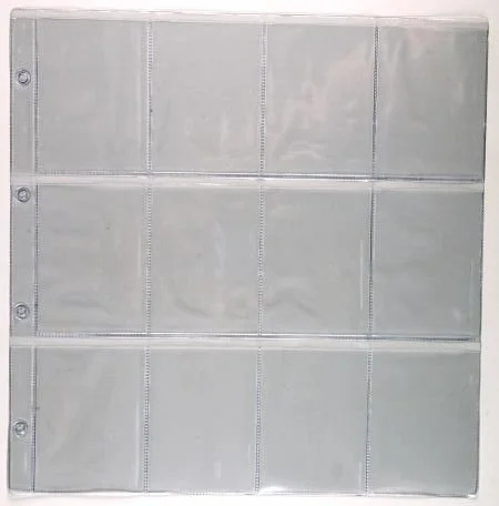 Post set van 10 stuks transparante bladen 12 vakken (vakmaat 99 x 72 mm) voor o.a.  carte de visite en speelkaarten - Afbeelding 2