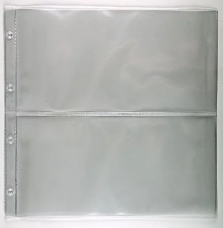 Post set van 10 stuks transparante bladen 2 vakken (vakmaat 306 x 160 mm) voor o.a. documenten - Afbeelding 2