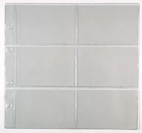 Post set van 10 stuks transparante bladen 6 vakken horizontaal (vakmaat 150 x 100 mm) voor o.a. oude ansichtkaarten - Afbeelding 2