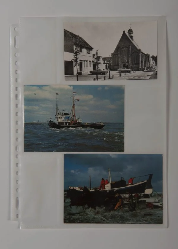 PP Bladen, Din large A4+, wit 6 vakken ongelijk verdeeld, 23 rings 50 stuks voor o.a. foto's en oude ansichtkaarten