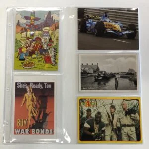 Post set van 10 stuks transparante bladen 5 vakken ongelijk (vakmaat 162 x 120 en 156 x 109 mm) voor o.a. moderne ansichtkaarten