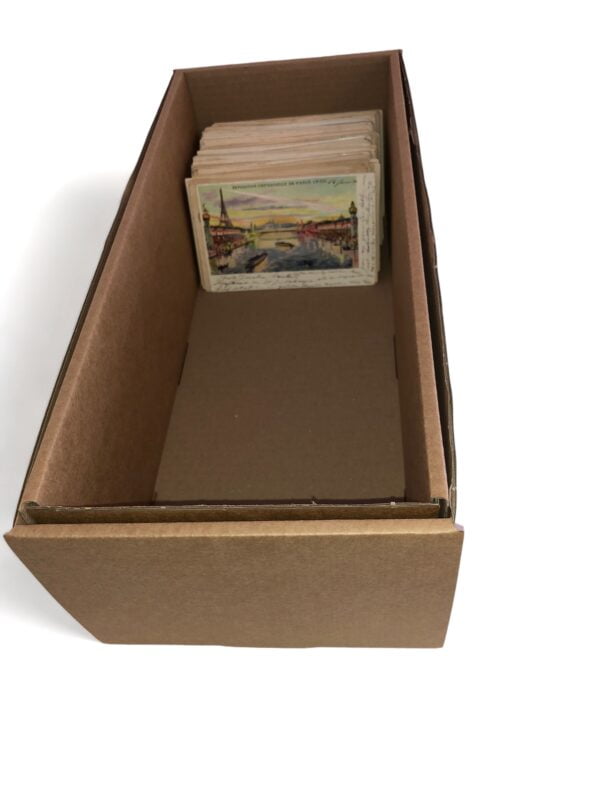 Kartonnen opbergdoos voor prentbriefkaarten / ansichtkaarten, bodem + deksel 405 x 163 x 130 mm - Afbeelding 3
