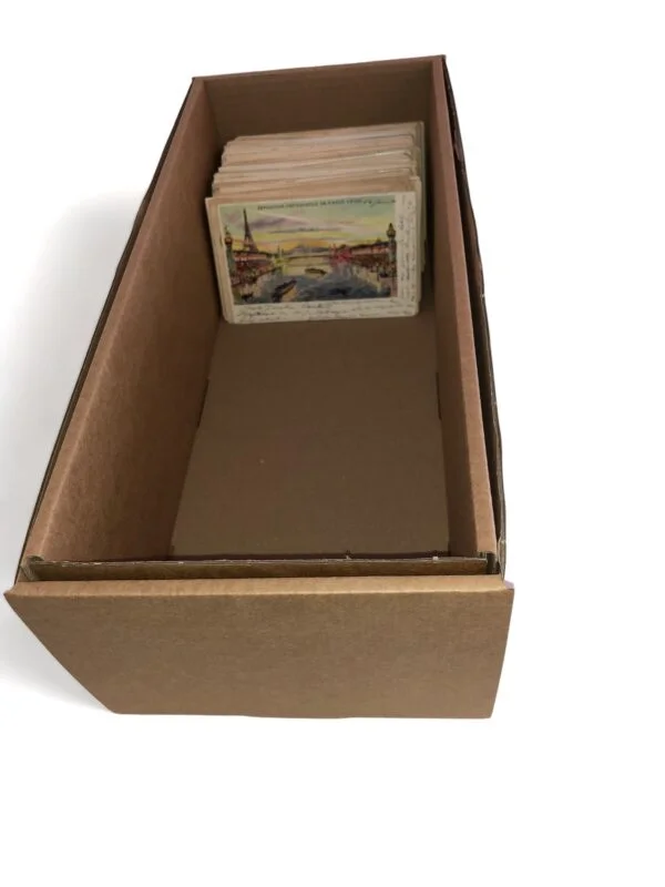 Kartonnen opbergdoos voor prentbriefkaarten / ansichtkaarten, bodem + deksel 405 x 163 x 130 mm - Afbeelding 3